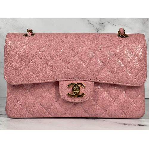Chanel 2005 Vintage Sakura Pink Small Classic Double Flap Bag