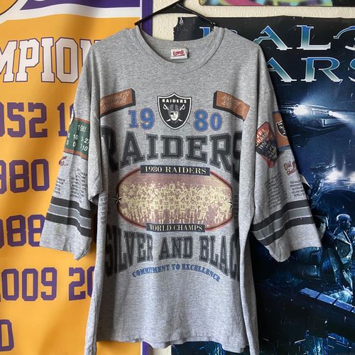 Vintage 90's Long Gone NFL Oakland Raiders AOP Shirt | Whatnot