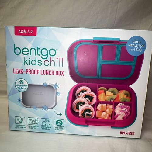 Bentgo Kids Chill Lunch Box Bento-Style Lunch Fucia/Teal 4 Section ~ NEW