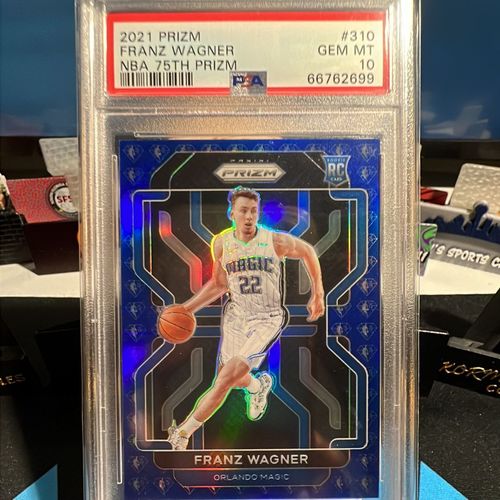 Franz Wagner 2021 Prizm #310 NBA 75th Prizm Blue PSA 10 RC SP