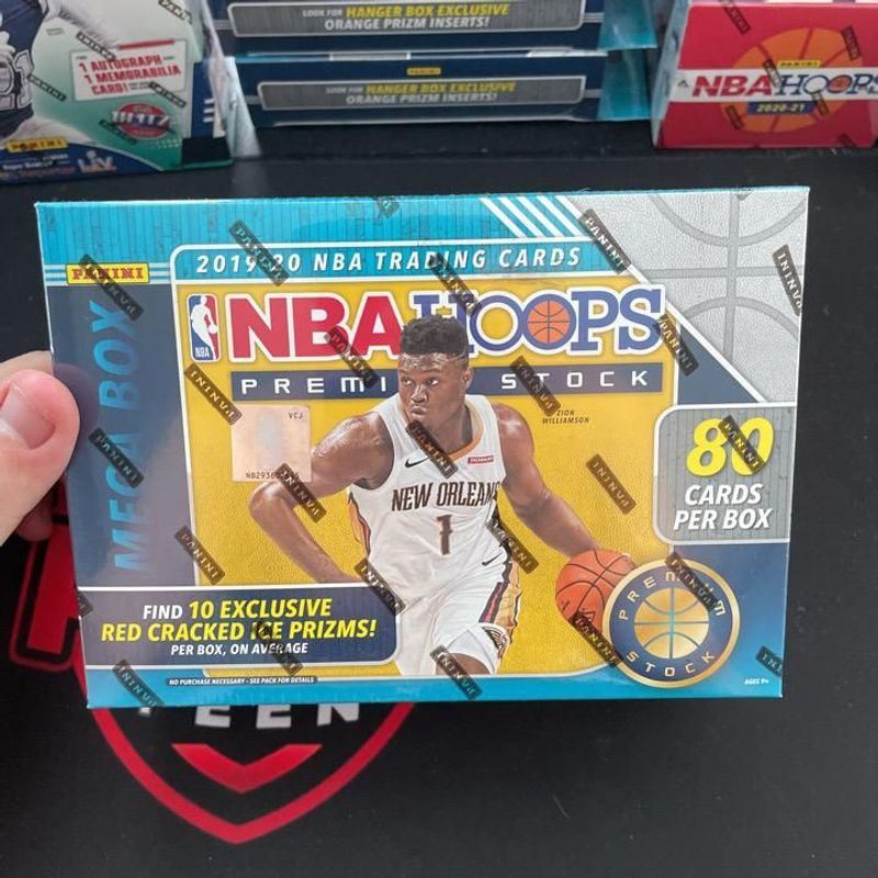2019-20 NBA Hoops Premium Stock Basketball Mega Box (Red Cracked Ice)