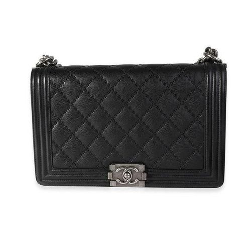 Chanel Grey Quilted Lambskin Mini Chain Belt Bag