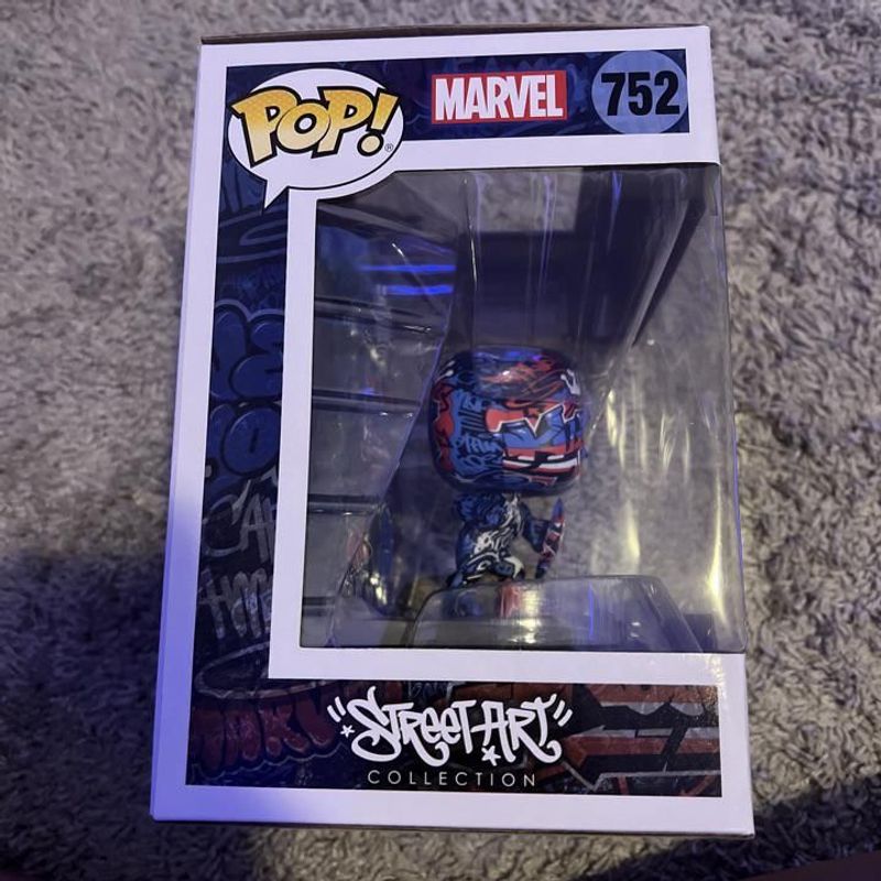 captain america street art funko pop