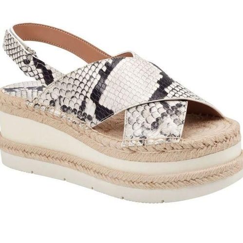 MARC Fisher Leather Upper Snake Skin Print gandy Espadrille