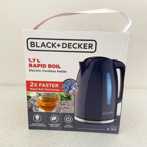 New Black + Decker 1.7 L Rapid Boiler Electric Cordless Kettle