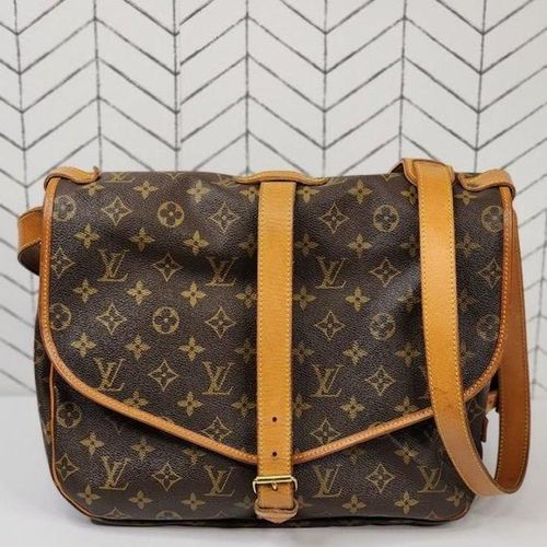 Sold at Auction: VINTAGE LOUIS VUITTON SAUMUR BROWN MONOGRAM BAG