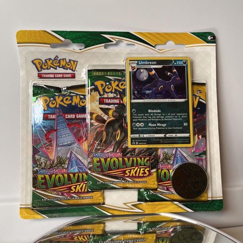 Verified Pokemon Tcg Evolving Skies Triple Pack Blister (Umbeon) by ...