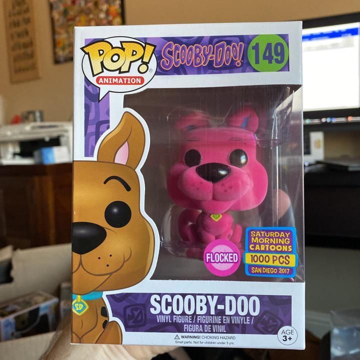 pink flocked scooby doo pop