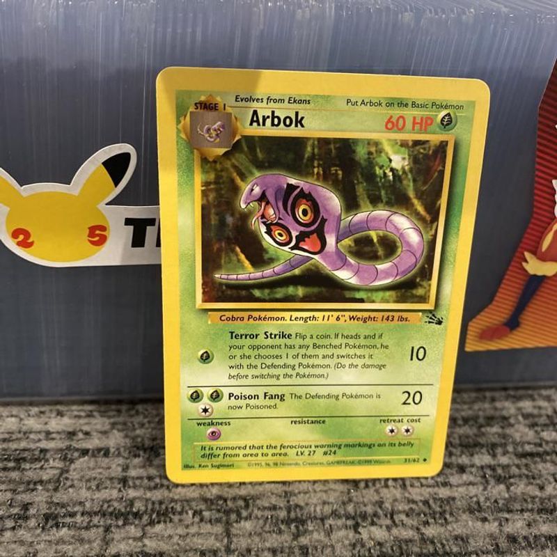 Verified Arbok - Fossil Pokemon Cards | Whatnot