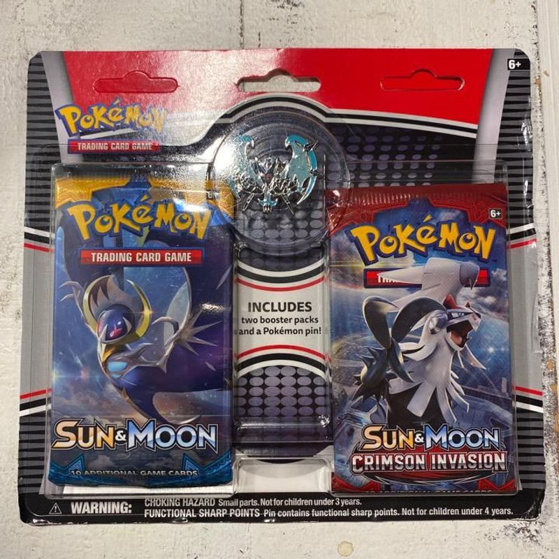 Sun & Moon and Crimson Invasion Blister Packs With Pin (Lunala or Solgaleo)