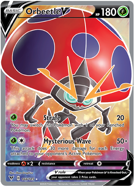 Verified Orbeetle V (Full art) Vivid Voltage Pokemon