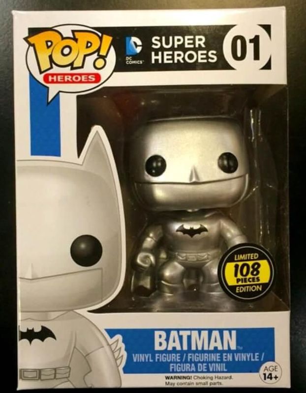 silver batman funko pop