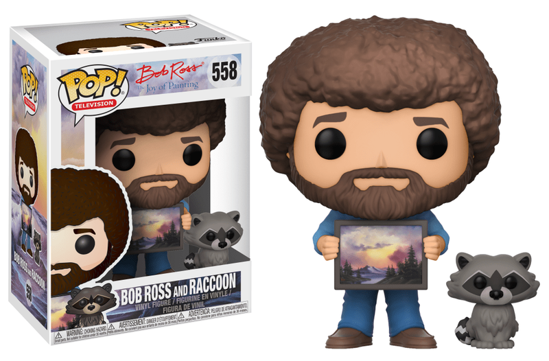 bob ross with raccoon