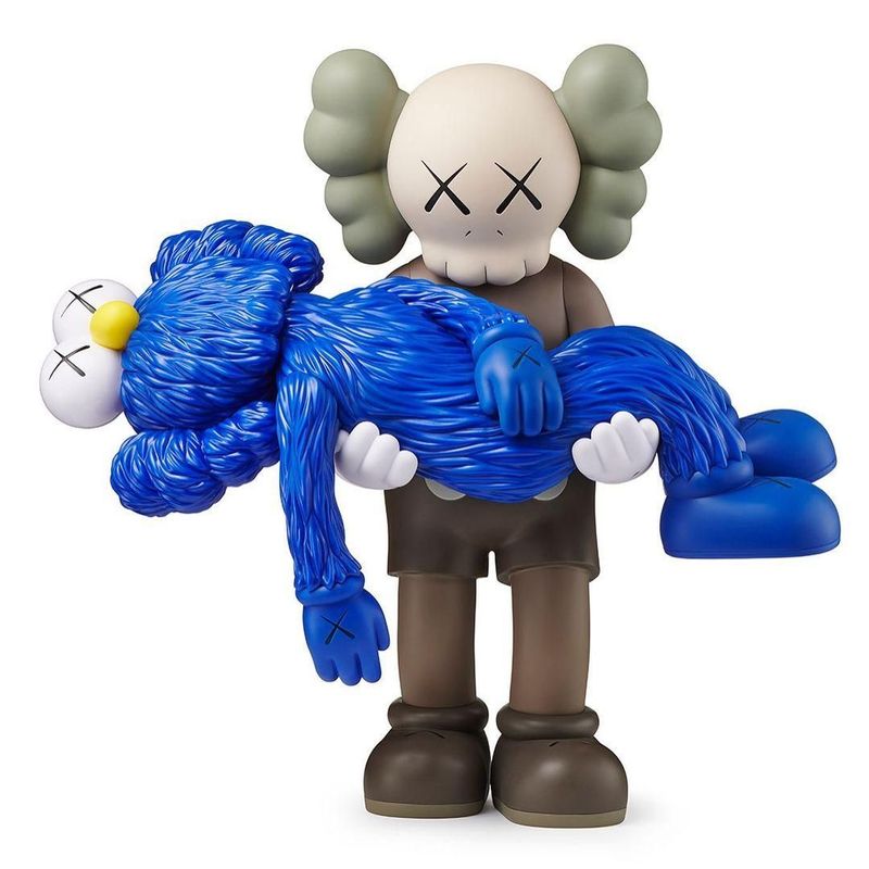 Verified KAWS GONE Companion and BFF Vinyl Figure (Brown/Blue) Kaws