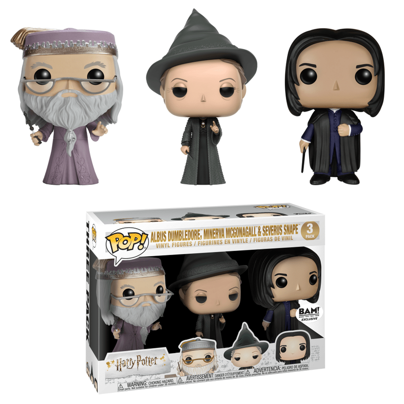 and Severus Snape Minerva McGonagall Funko Exclusive Pop Harry Potter Professors 3 Pack Albus Dumbledore