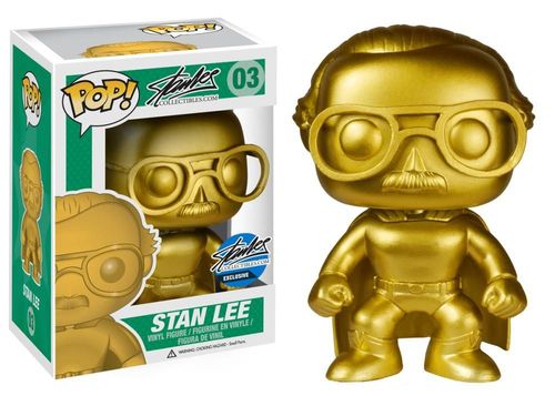metallic gold and platinum stan lee funko pop