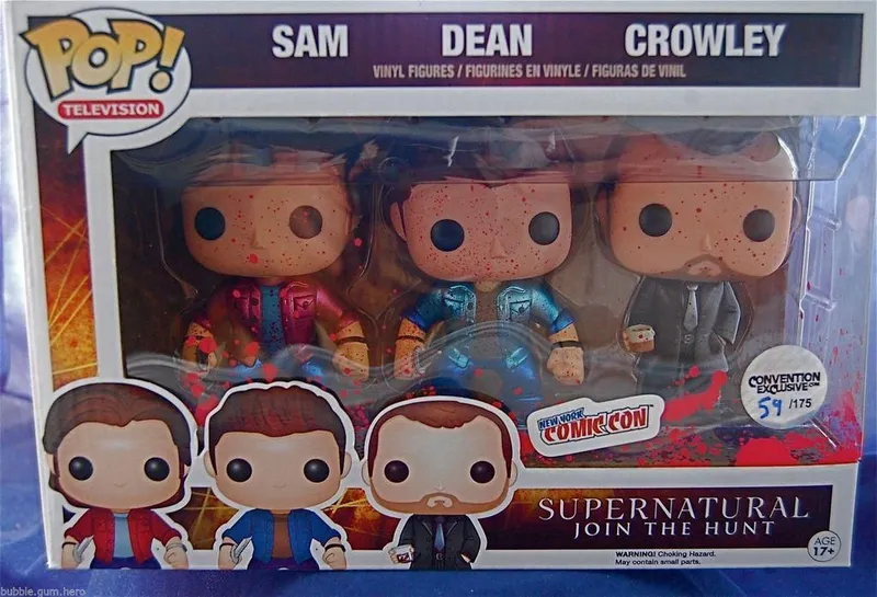 LOT OF 2 BLOODY METALLIC DEAN & CROWLEY SUPERNATURAL on sale FUNKO POPS