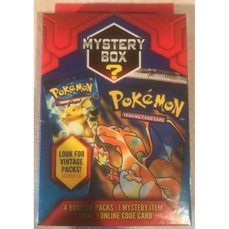 Pokemon Mystery Box **CHANCE OF VINTAGE** FIVE BOOSTER PACKS GUARANTEED READ! 