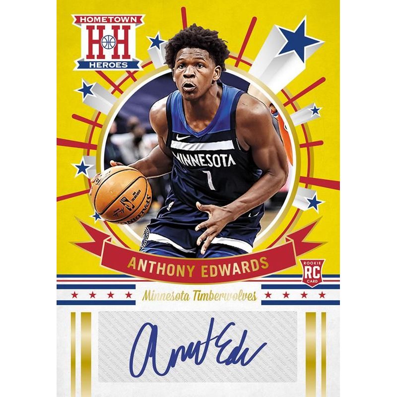 Anthony Edwards - 2020 Panini Chronicles Hometown Heroes Rookie Auto Checklist (Gold)