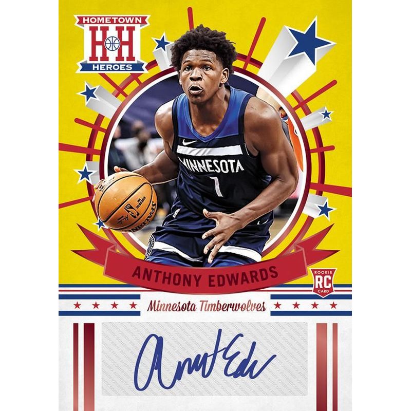 Anthony Edwards - 2020 Panini Chronicles Hometown Heroes Rookie Auto Checklist (Red)