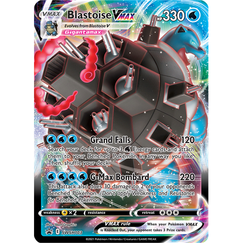 Blastoise Vmax Metalized Gold pokemon card