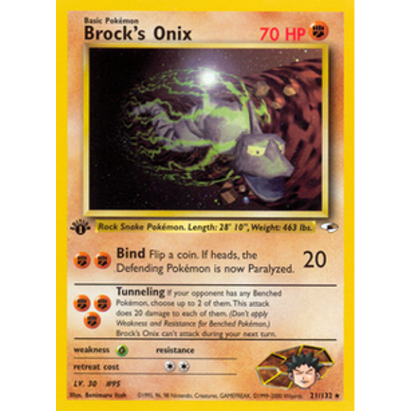 Brock's Onix (21) - Gym Heroes (1st edition)