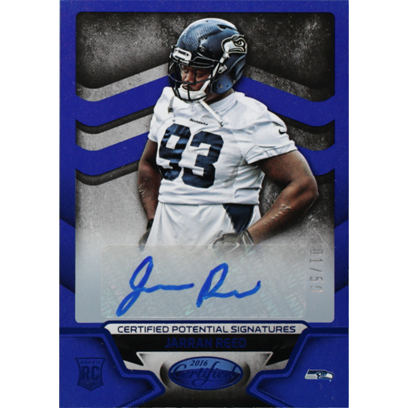 Jarran Reed - Panini Certified Potential Mirros Blue Autograph