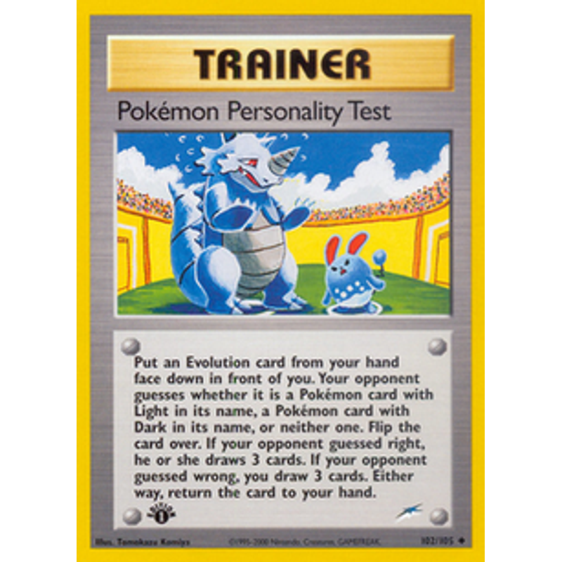 Pokémon Personality Test - Neo Destiny (1st edition)