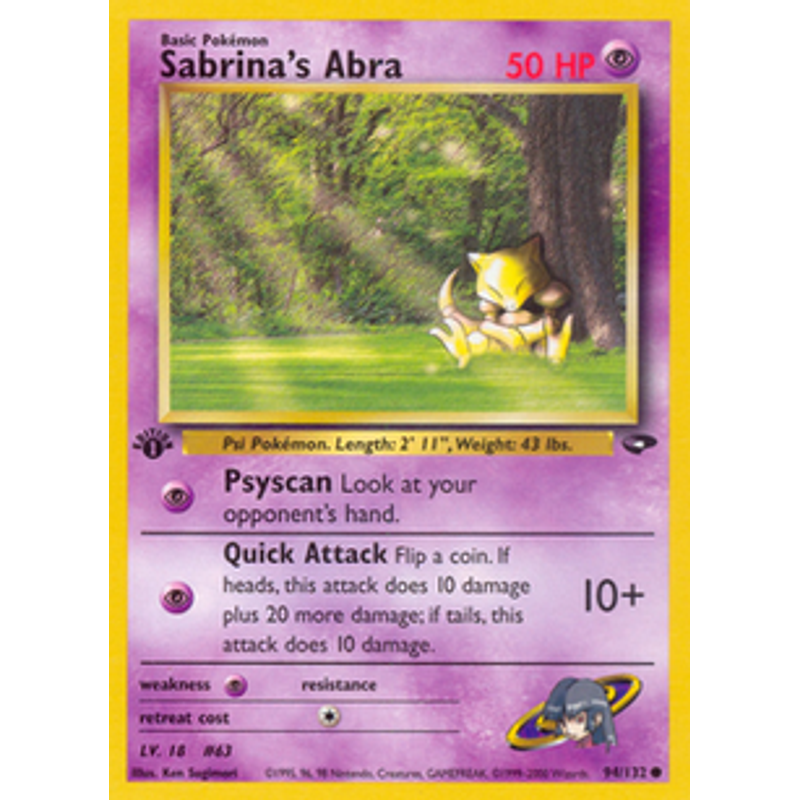 Sabrina's Abra (94) - Gym Challenge (1st edition)