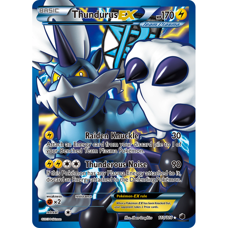 the Pokemon TCG Online Plasma ptcgo in Game Card Thundurus EX - Regular 