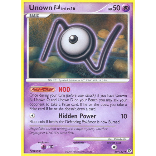 Details about   Unown N 69/132 Secret Wonders Uncommon Light Play Pokemon 