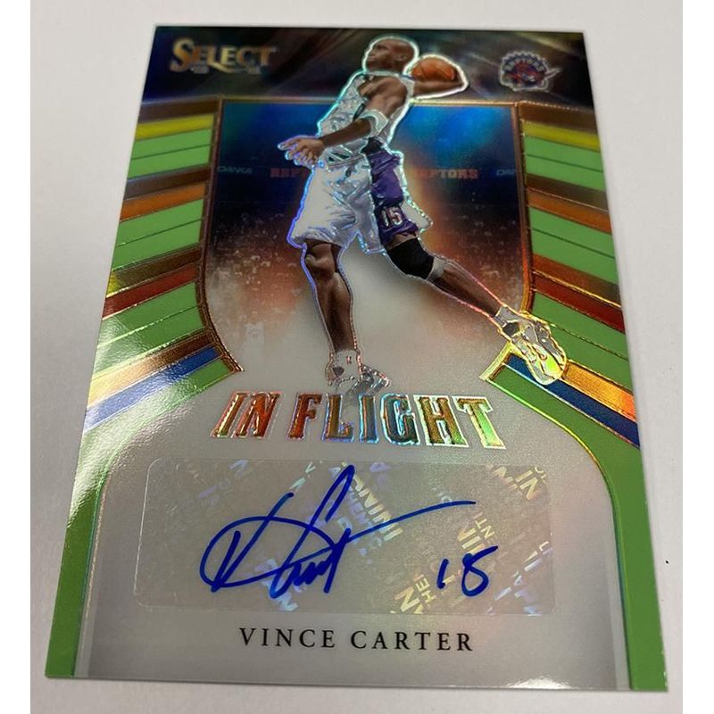 Vince Carter - 2020 Panini Select In Flight Autograph (Neon Green)