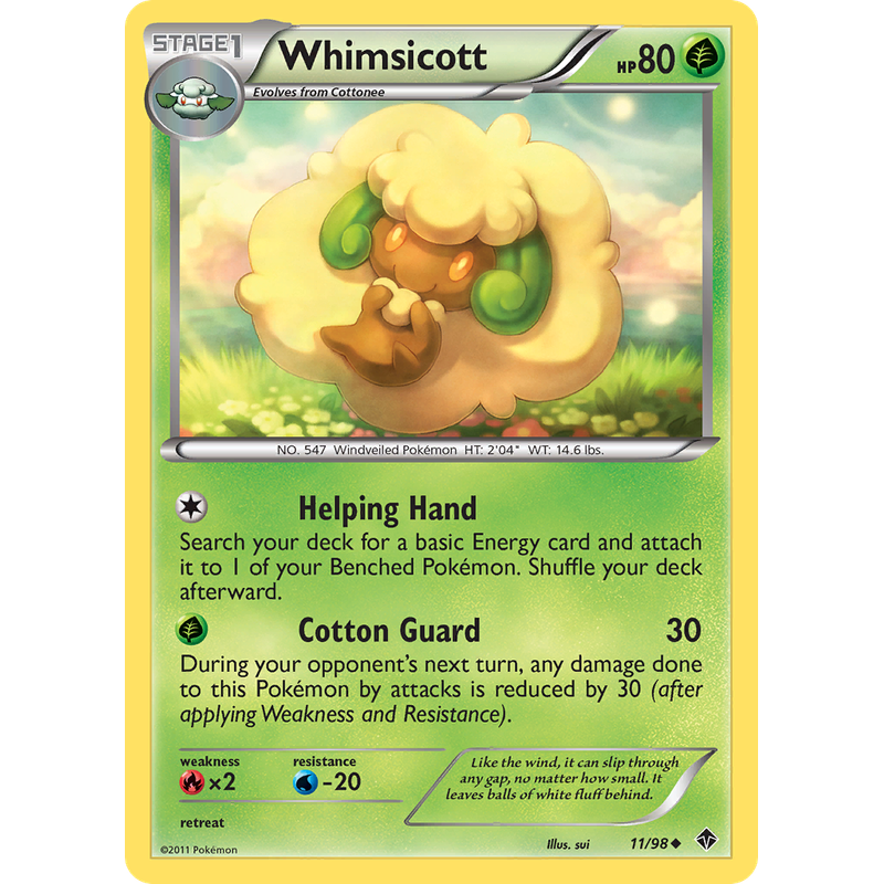 Emerging Powers 12/98 - NM/Mint 3 x Pokemon Card rare WHIMSICOTT 