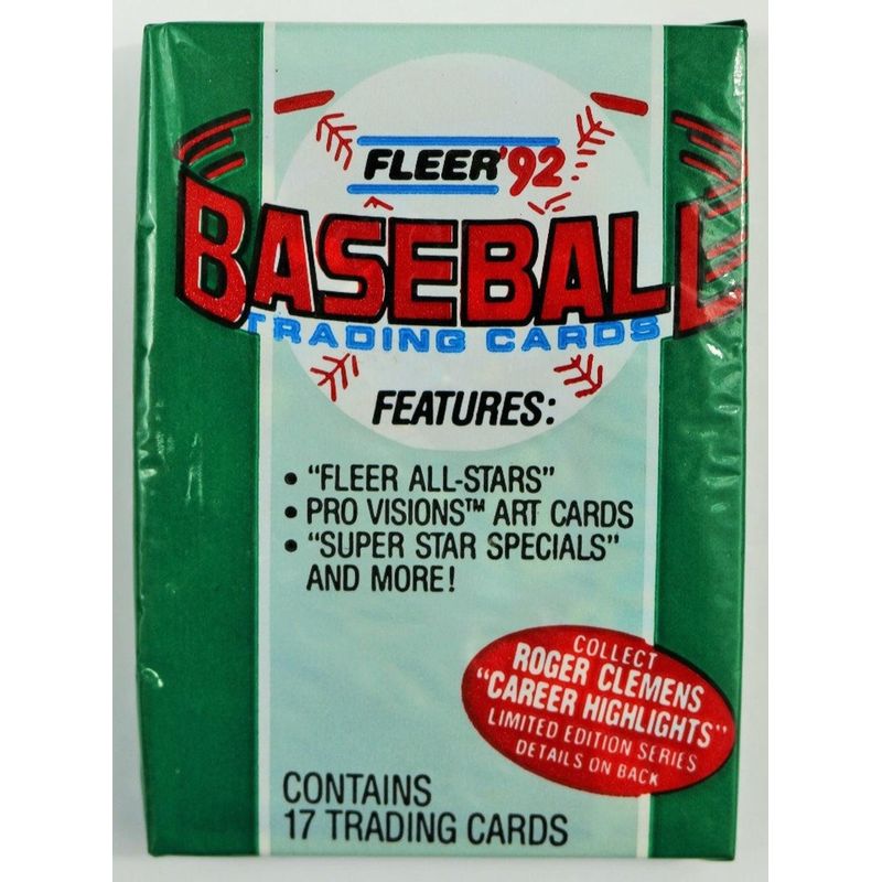 1992 Fleer Baseball Trading Cards MLB Wax Pack