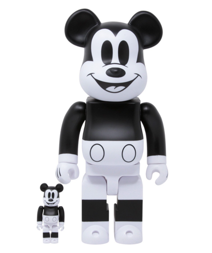 Verified Black and White Mickey Mouse Bearbrick (100% & 400%) by ...