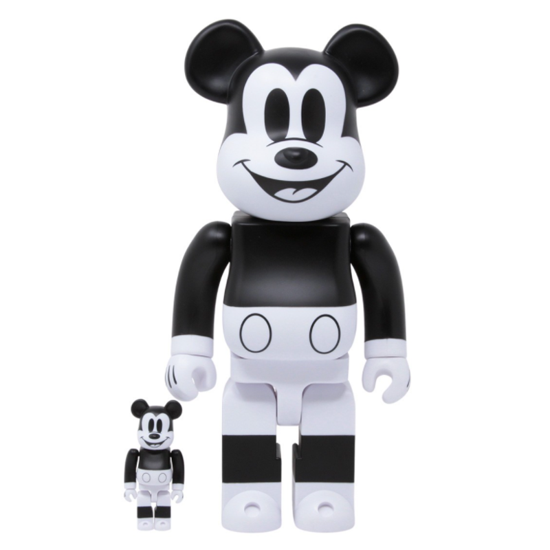 Verified Black and White Mickey Mouse Bearbrick (100% & 400%) Bearbrick ...