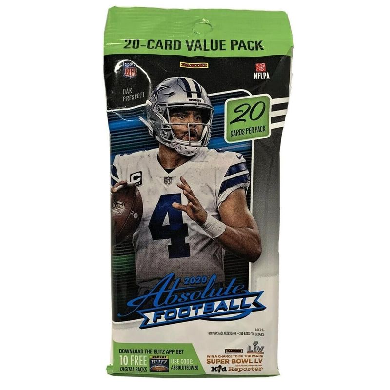 2020 Panini Absolute Football Fat Pack (20 cards)