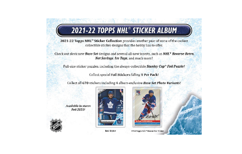 Verified 2021/22 Topps NHL Hockey Sticker Collection Box by Topps Cards