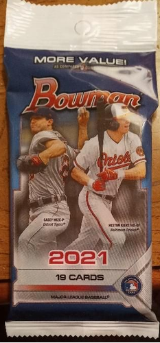 Verified 2021 Topps Bowman Baseball Value Pack (19 cards) by Topps