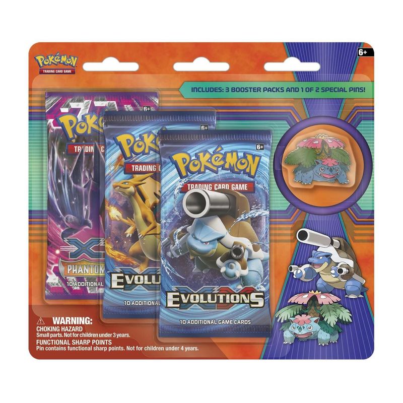 3 Booster Packs with Mega Venusaur Collector's Pin