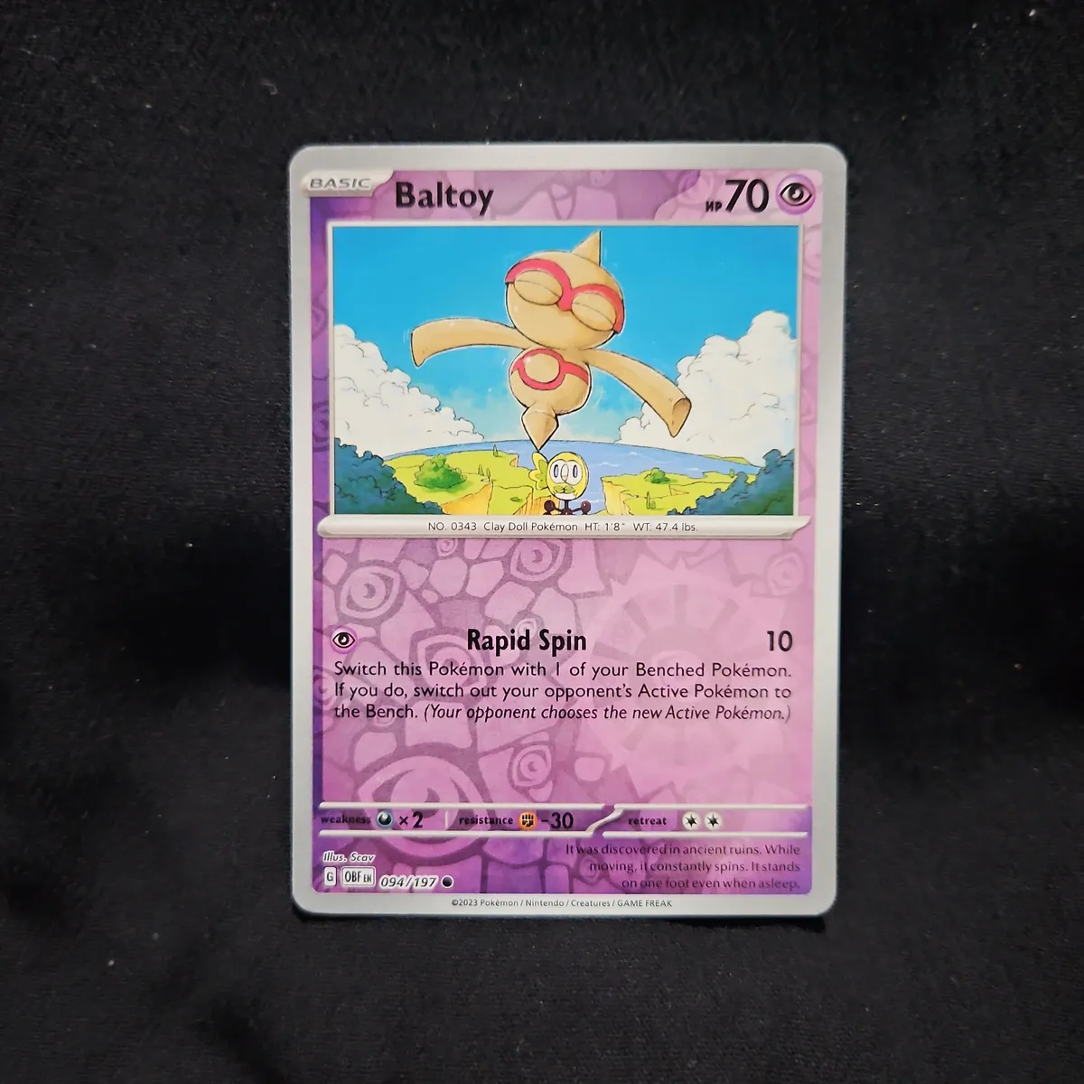 Baltoy - Reverse Holofoil - Obsidian Flames - 2023 - Pokmon  Whatnot:  Shop, Sell, Connect