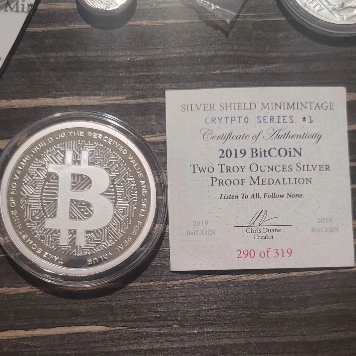 2019 bitcoin by silver shield with COA #290 of 319 · Whatnot: Shop, Sell,  Connect
