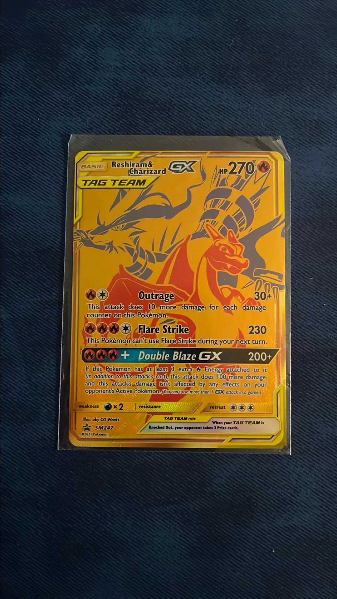 Reshiram & Charizard GX Tag Team Gold Secret Rare Pokmon Sun & Moon SM247   Whatnot: Shop, Sell, Connect