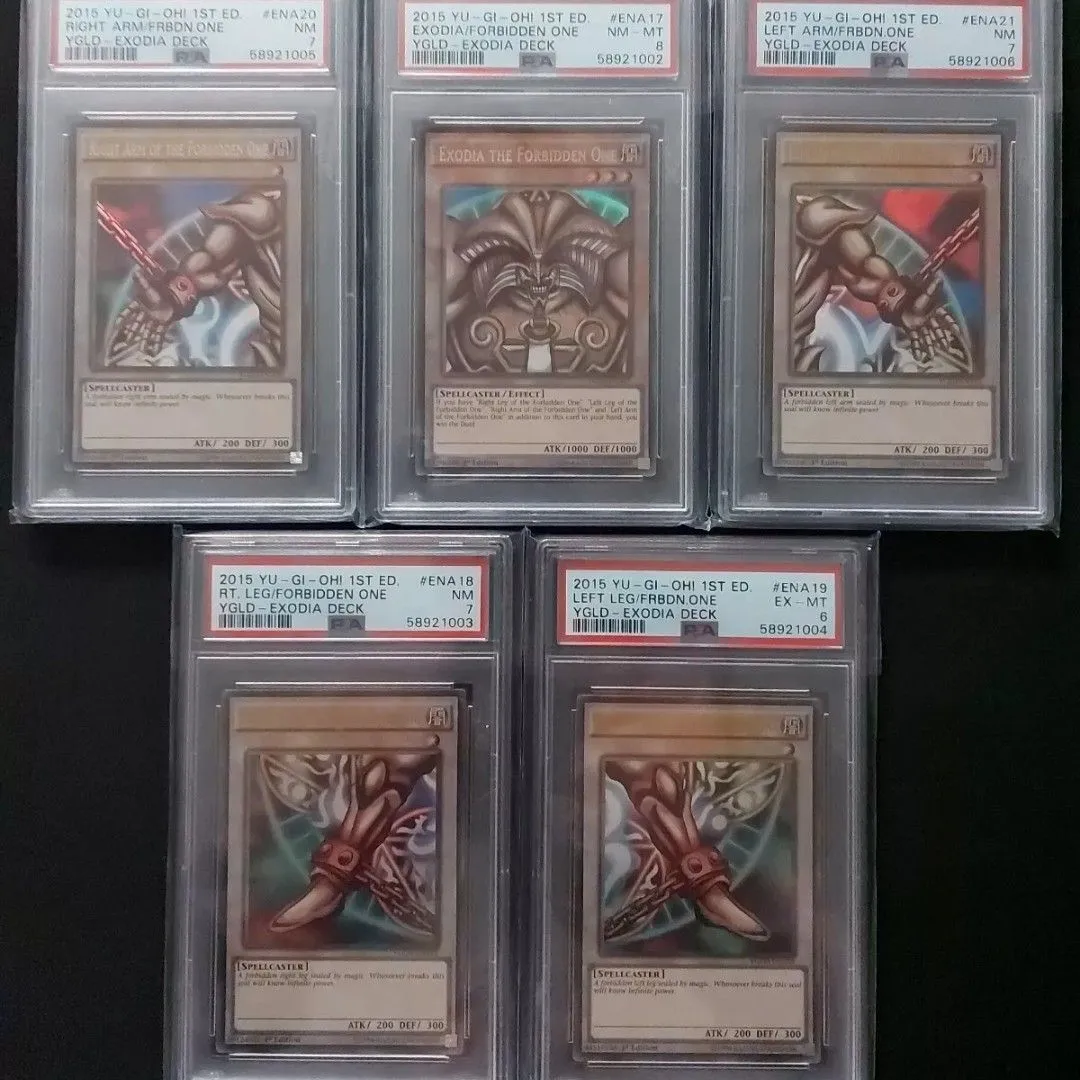 EXODIA THE FORBIDDEN ONE SET YFLD-ENA19 GOLD RARE YUGIOH GRADE 6,7,7,8  *SEALED*  Whatnot: Shop, Sell, Connect