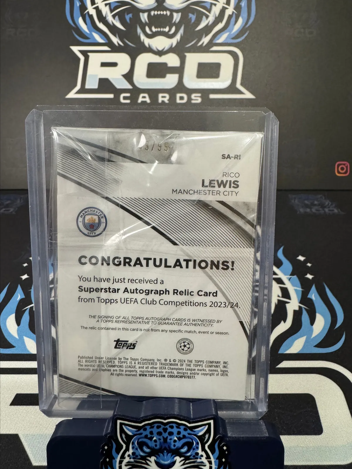RICO LEWIS PATCH AUTO TOPPS CLUB 23/24 49/99 · Whatnot: Buy, Sell 