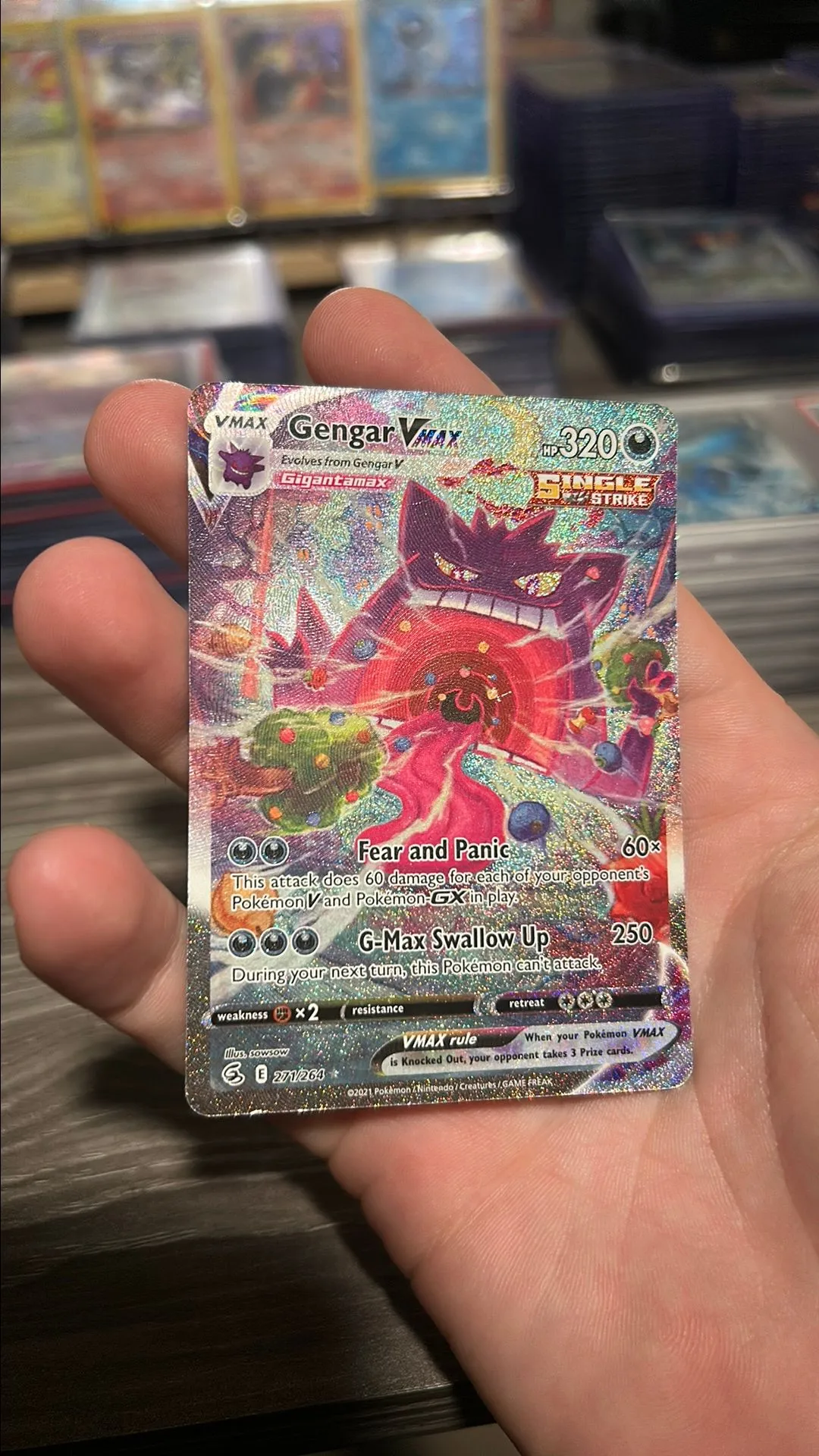 Gengar vmax fusion strike #271 (has crease)  Whatnot: Shop, Sell, Connect