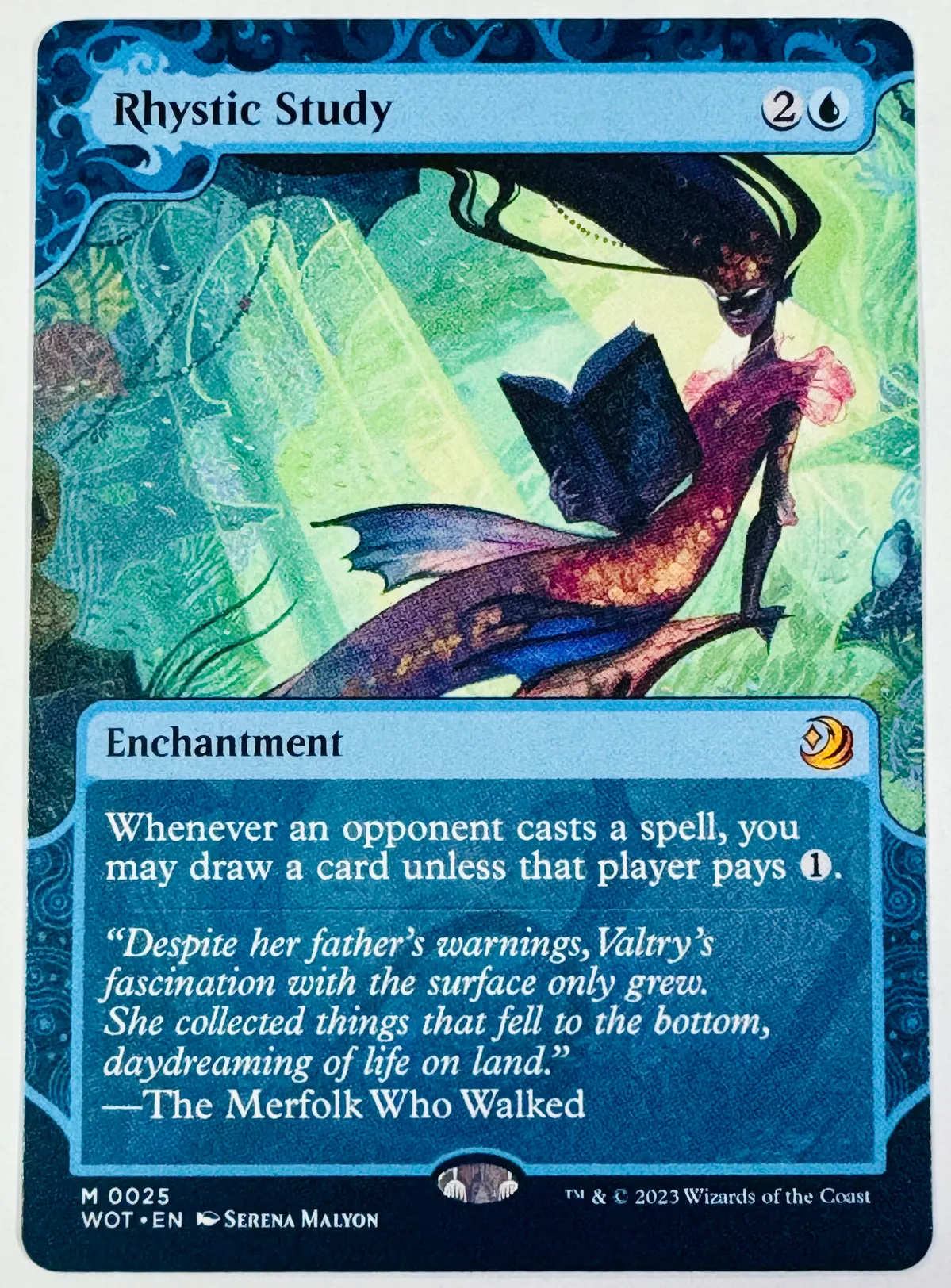 rhystic study mtg card Altered Art main image 1