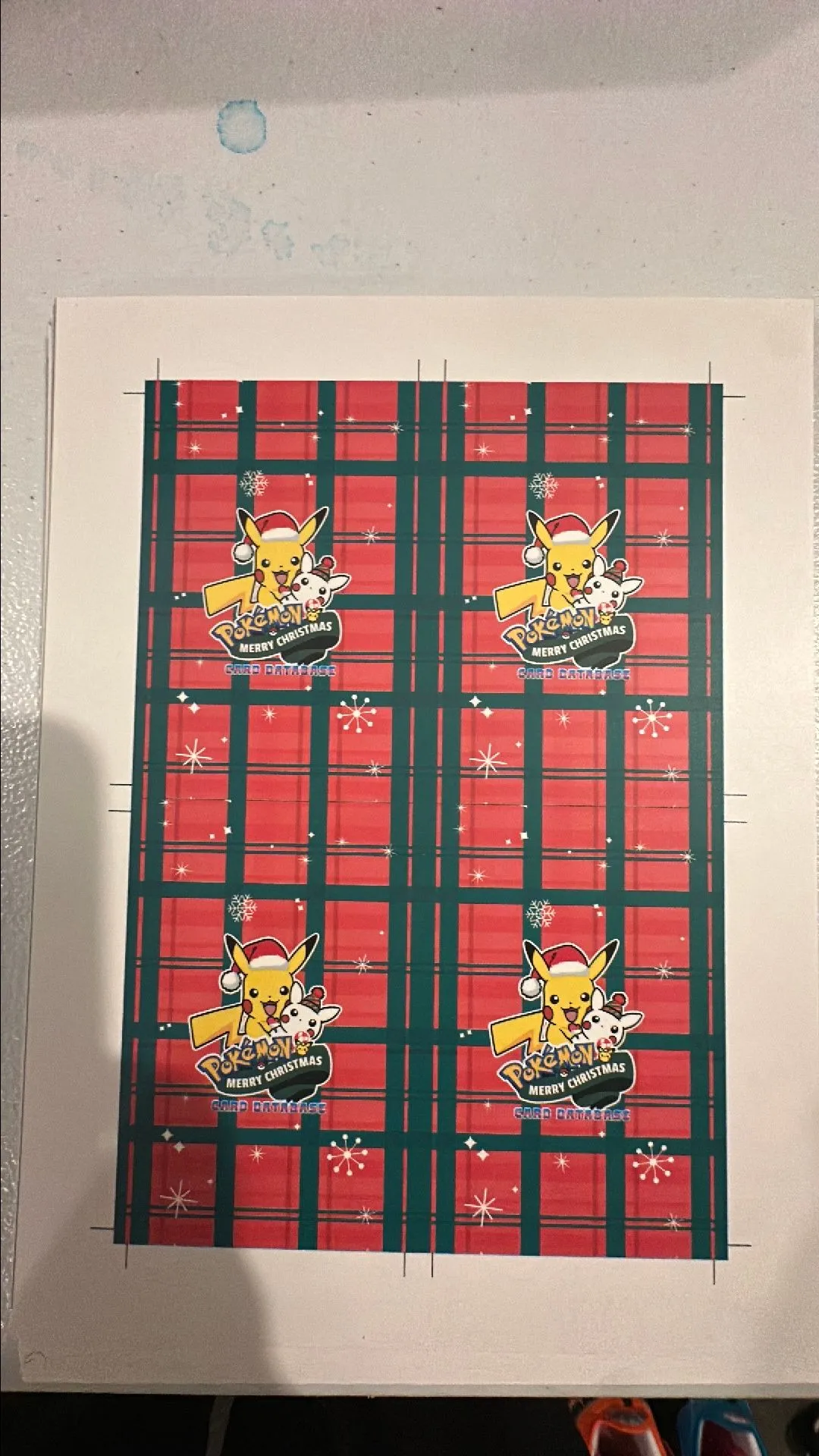 Pokmon Super Mario & Luigi Pikachu Merry Christmas Card Database Uncut  Sheet