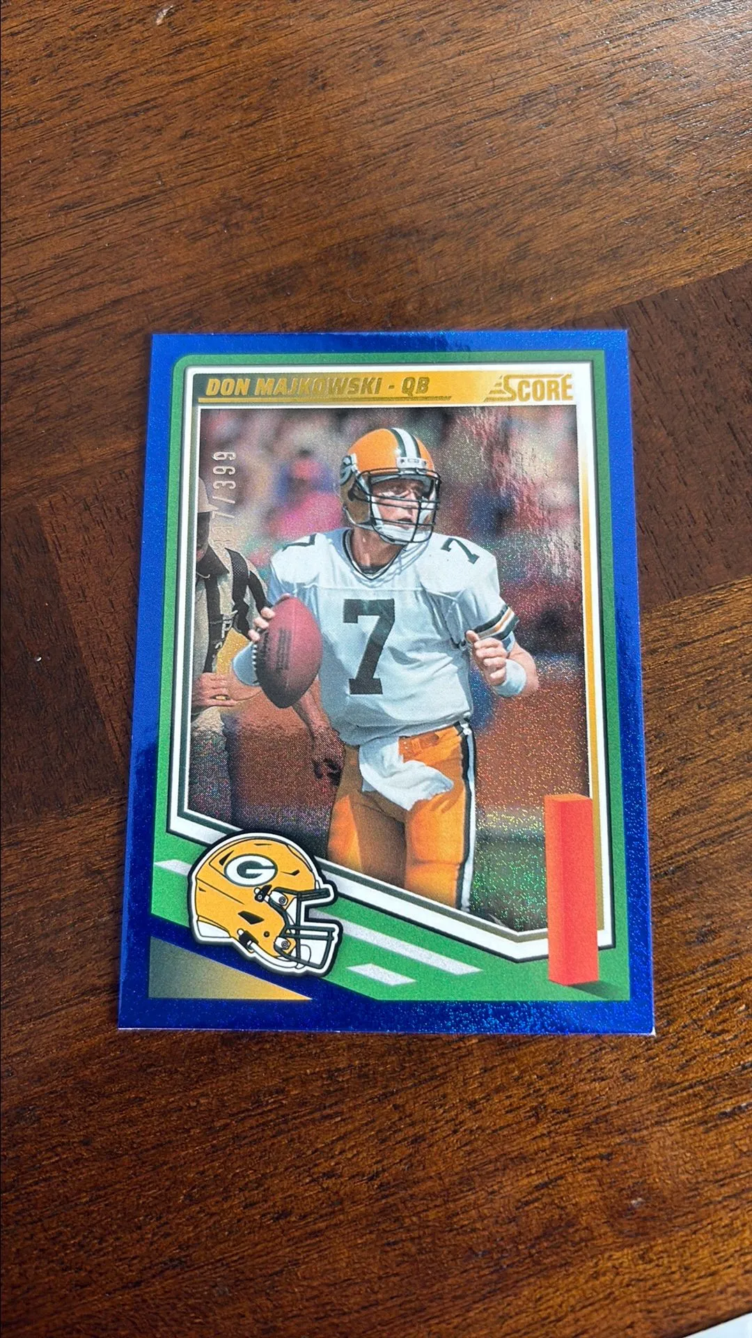2025 Panini Score Don Majkowski #'d/399 Showcase Blue GB Packers