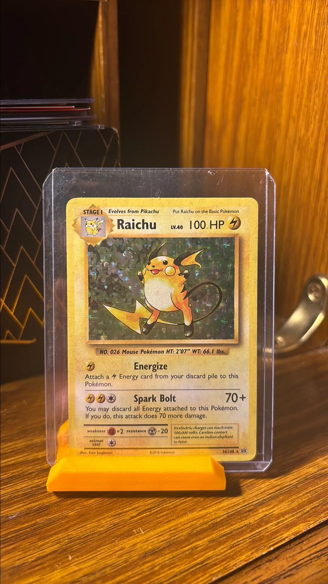 raichu holographic card 2002 Pokemon Legendary Collection Reverse Holo #7/110 Dark Raichu PSA 8 main image 1